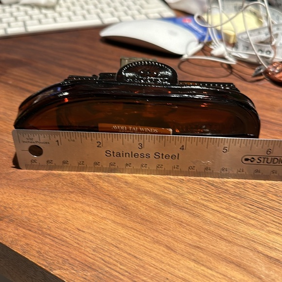 Vintage Avon brown glass side wheeler boat bottle - Picture 5 of 6